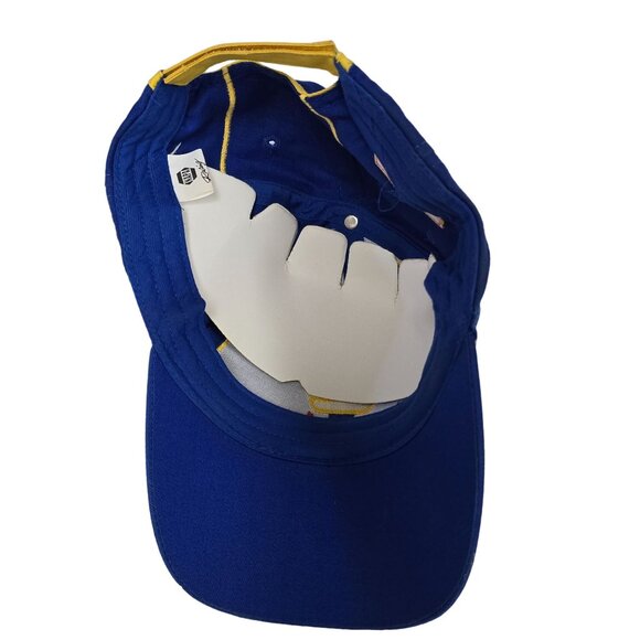 Vtg NAPA Racing Hat #55 Michael Waltrip Adjustable Strap Racing Cap Blue Yellow - Picture 7 of 10